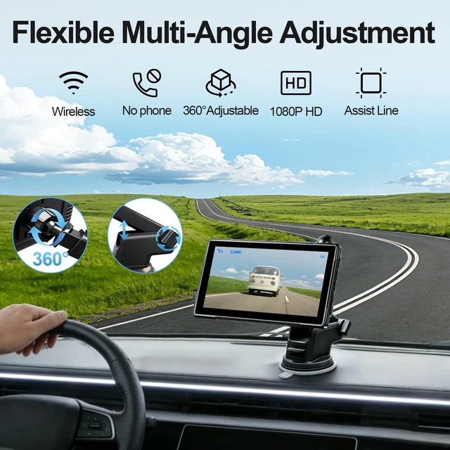 Alt view image 4 of 5 - Anegine Solar Wireless Backup Camera, 5" 1080P Monitor, 2 Mins Easy Install