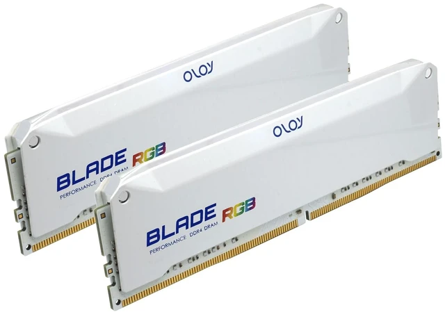 Alt view image 3 of 5 - OLOy DDR4 RAM 16GB (2x8GB) White Blade RGB 3600 MHz CL18 1.35V 288-Pin Desktop Gaming UDIMM (MD4U0836181BRWDA)