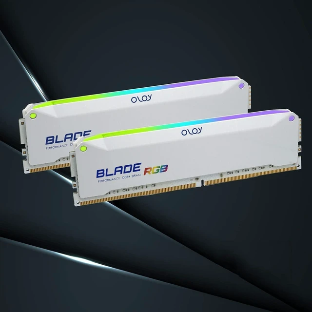 Alt view image 5 of 5 - OLOy DDR4 RAM 16GB (2x8GB) White Blade RGB 3600 MHz CL18 1.35V 288-Pin Desktop Gaming UDIMM (MD4U0836181BRWDA)