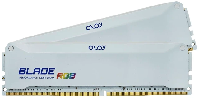 Alt view image 2 of 5 - OLOy DDR4 RAM 16GB (2x8GB) White Blade RGB 3600 MHz CL18 1.35V 288-Pin Desktop Gaming UDIMM (MD4U0836181BRWDA)
