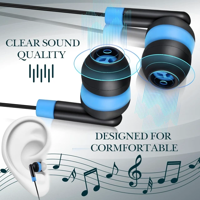 Alt view image 3 of 5 - Kanayu 200 Pack Wired Earbuds Bulk for Classroom, No Mic 3.5mm, Multicolor