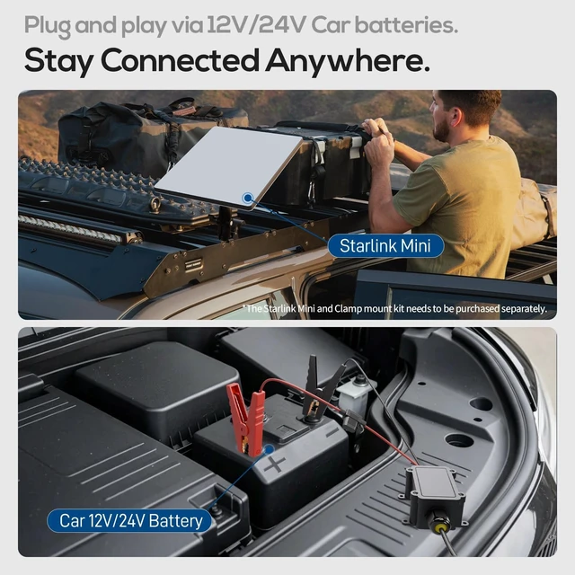 Alt view image 3 of 5 - Starlink Mini Battery Adapter Supports 105W Power Features Boost Module