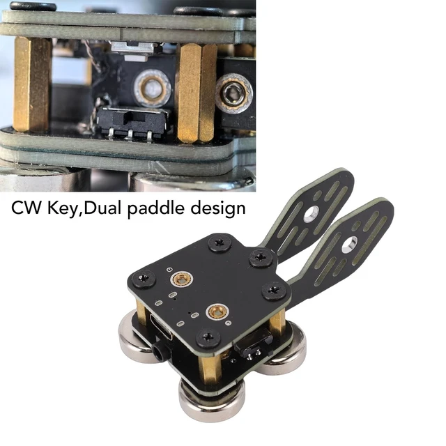 Alt view image 3 of 5 - LICAEVEY CW Key Morse Code Key, Sensitive Double Paddle with Magnetic Base, Plug and Play for Ham Radio Smartphone Computer, PCB Mechanical Switch, Portable Lightweight Telegraph