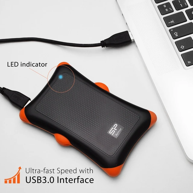 Alt view image 5 of 5 - Silicon Power 1TB External Hard Drive Armor A30, Shockproof USB 3.0 for Xbox PS4 and PS5 Black