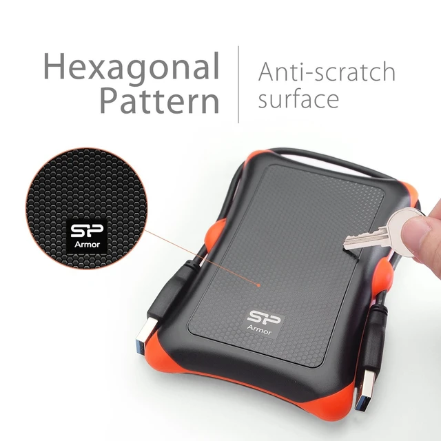 Alt view image 3 of 5 - Silicon Power 1TB External Hard Drive Armor A30, Shockproof USB 3.0 for Xbox PS4 and PS5 Black