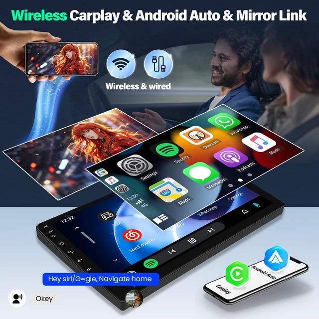 Alt view image 4 of 5 - 4+64G Car Stereo for Chevrolet Silverado 1500/2500/3500 1999-2006 with 10.1 Inch Touchscreen,Wireless Carplay/Android Auto GPS DSP Bluetooth FM Reverse Camera