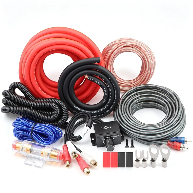 Alt view image 2 of 5 - 4 Gauge Amp Wiring Kit 1200W with LC-1 Bass Knob for Car Audio