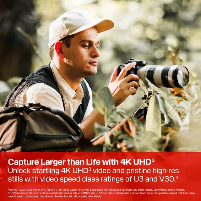 Alt view image 2 of 5 - SanDisk 512GB Extreme PRO SD UHS-I Card, Up to 250MB/s Read and 170MB/s Write, 4K UHD, Full HD, U3, V30, SDSDXXJ-512G-GSCIN