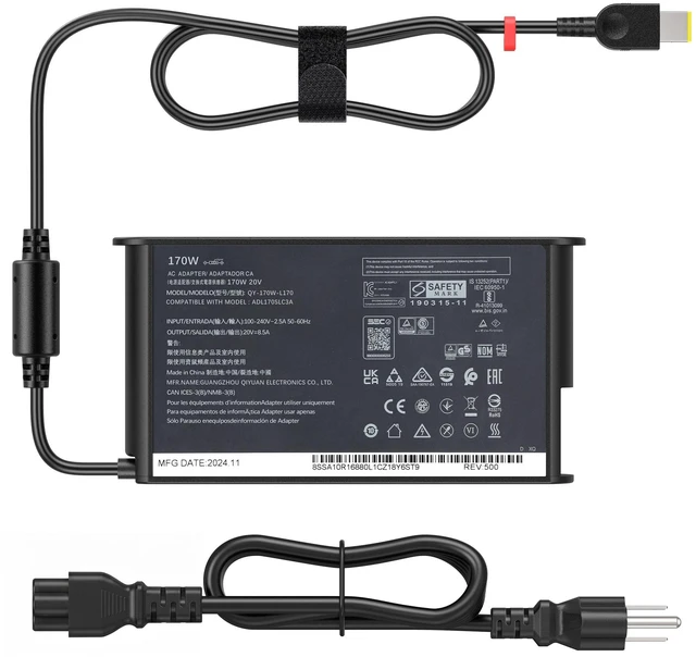 Main image of VRAVEK 170W Laptop Charger Compatible with Lenovo Legion Slim 5 5i LOQ