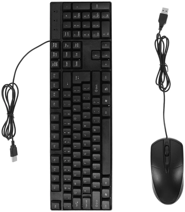 Main image of Yardenfun Full-Sized Wired Keyboard and Mouse Combo Silent Ergonomic Design for Desktop and Laptop Use with Pad for Easy Typing and Stable Performance