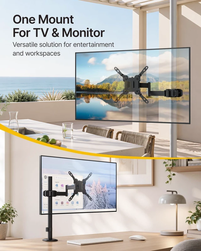 Alt view image 4 of 5 - monTEK Universal Long Arm Pole Mount Bracket for 23-43 Inch Screens