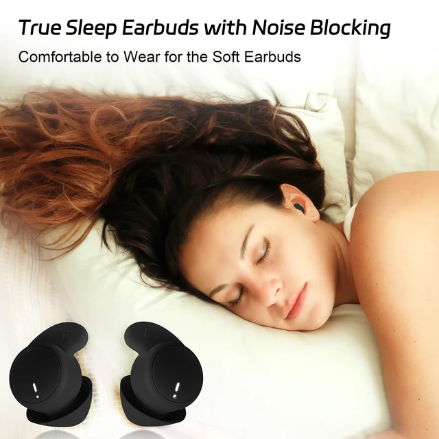 Alt view image 2 of 5 - LOBKIN Sleep Earbuds,Wireless Bluetooth 6.0 Noise Blocking Sleeping Headphones,Sleep Earphones for Side Sleepers in Ear Soft Mini Invisible Buds Comfort Fit for Sleeping Working (Black)