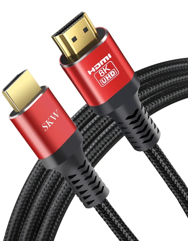 Main image of SKW Long 8K HDMI 2.1 Cable 33FT, 48Gbps Ultra HD Lead High Speed Cord Connector, Supports 8K@60HZ, 4K@120Hz, eARC HDR10, HDCP 2.2/2.3 Dolby, VRR, Compatible with Fire TV/Roku TV/PS5/Xbox X/Switch