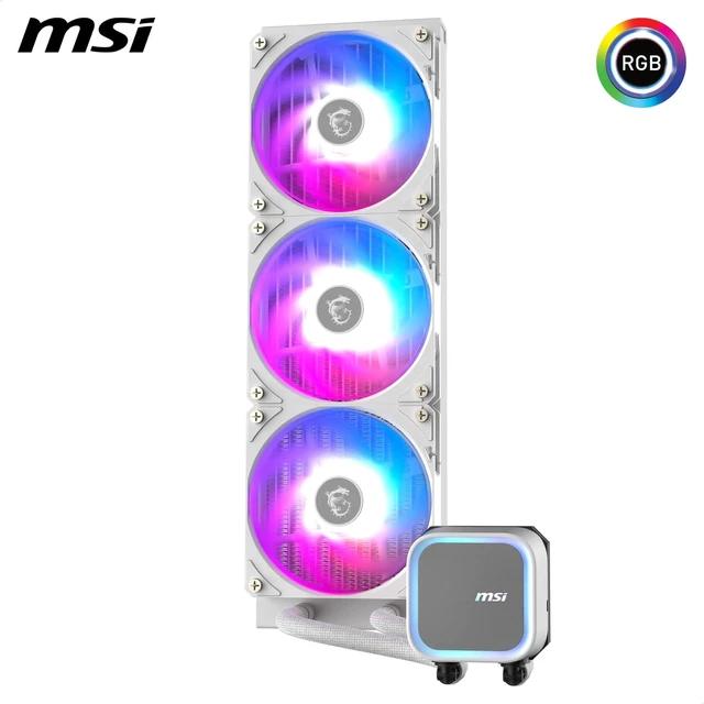 Alt view image 3 of 5 - MSI MAG CoreLiquid A13 360 White Liquid CPU Cooler