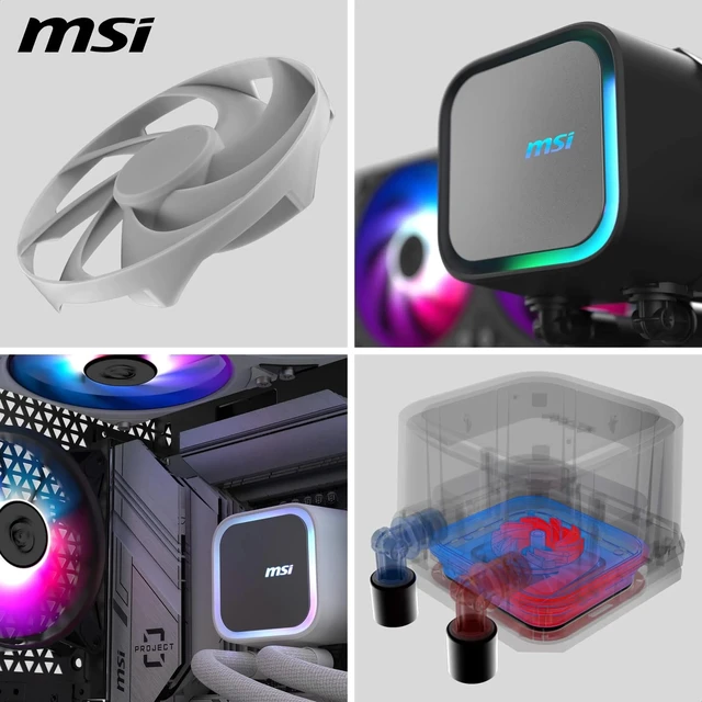 Alt view image 4 of 5 - MSI MAG CoreLiquid A13 360 White Liquid CPU Cooler