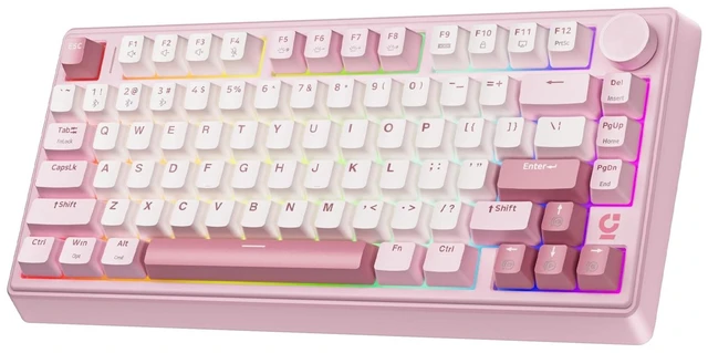 Main image of wegear 75% Compact Mechanical Keyboard with Knob for PC/Mac/Laptop-Pink