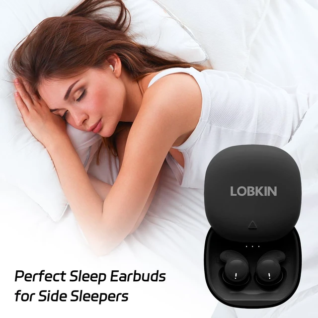 Alt view image 3 of 5 - LOBKIN Sleep Earbuds,Wireless Bluetooth 6.0 Noise Blocking Sleeping Headphones,Sleep Earphones for Side Sleepers in Ear Soft Mini Invisible Buds Comfort Fit for Sleeping Working (Black)
