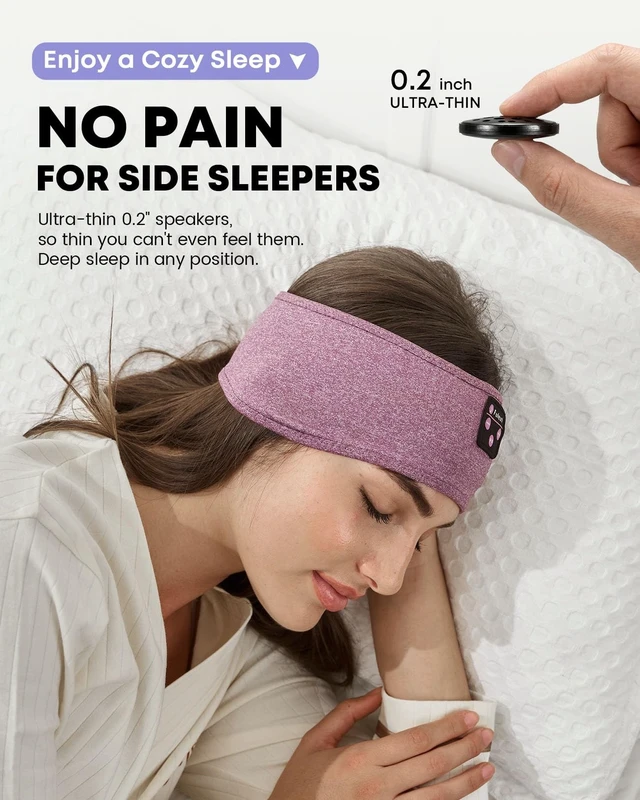 Alt view image 2 of 5 - Fulext Sleep Headphones Bluetooth 5.4 Headband, Sleeping Headphones with Built-in HD Stereo Speaker for Side Sleepers, Wireless Music Headband Headphones for Sports, Meditation, Yoga, Travel