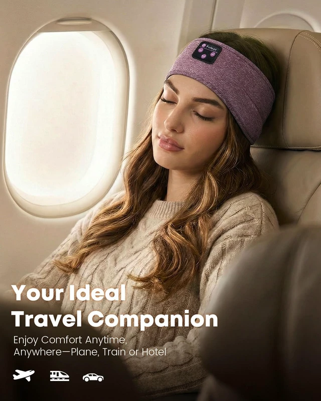 Alt view image 4 of 5 - Fulext Sleep Headphones Bluetooth 5.4 Headband, Sleeping Headphones with Built-in HD Stereo Speaker for Side Sleepers, Wireless Music Headband Headphones for Sports, Meditation, Yoga, Travel