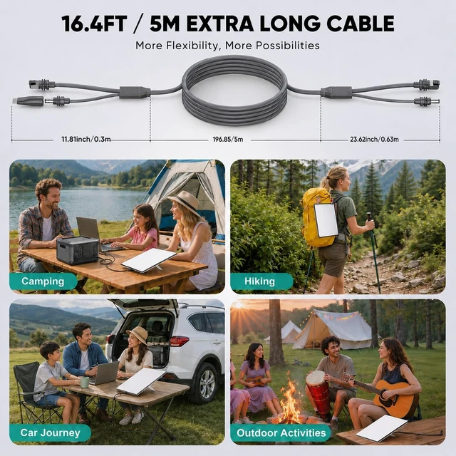 Alt view image 5 of 5 - Ureegle 2 in 1 for Starlink Mini Ethernet Cable with 65W USB C Fast Charger, Starlink Mini Cable & RJ45 Cables, DC to DC, DC to USB C Power Cable Replacement with Power Adapter Waterproof (16.4FT/5M)