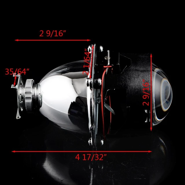 Alt view image 3 of 5 - NAAMOTOMOX Mini Bi-Xenon Projector Lens Kit with Shrouds High Low Beam