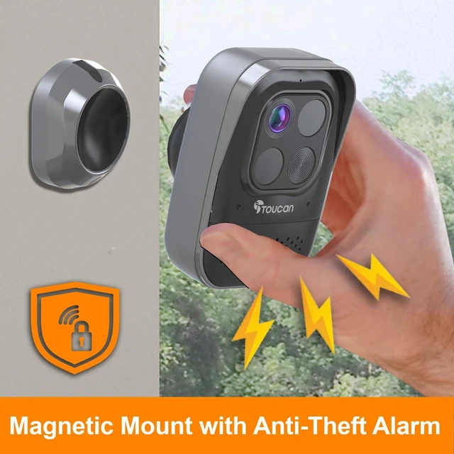 Alt view image 3 of 5 - TOUCAN PRO Wireless Indoor/Outdoor Battery Powered Security Camera with Solar Panel 2 Camera Bundle - Alexa & Google Home Enabled - Night Vision, Weatherproof, AI Motion Detection, 2-Way Audio,