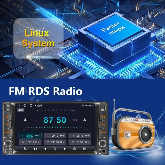 Alt view image 3 of 5 - Car Radio for Toyota 4Runner 2003-2009, Tundra 2003-2006, Sequoia 2003-2007Highlander 2001-2007RAV4 2001-2008,FJ Cruiser 2003-2010 7" IPS Touchscreen Carplay Android Auto, AM/FM BT Backup Camera