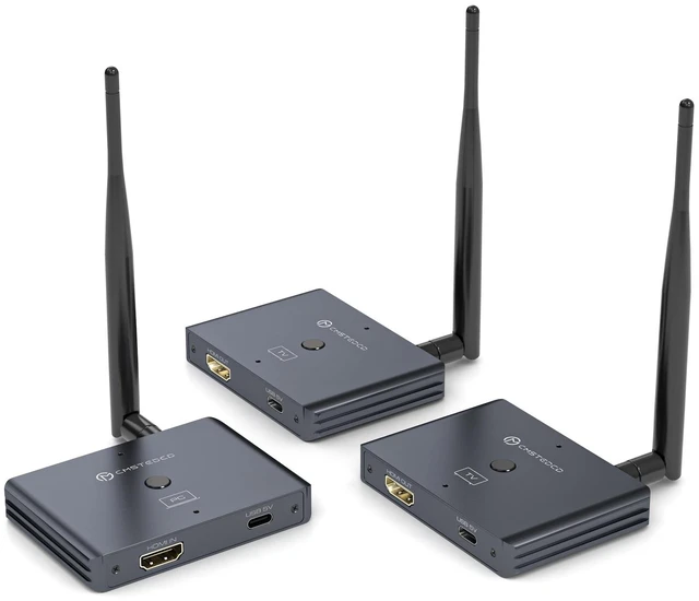 Main image of Wireless HDMI Transmitter and 2 Receivers with Loop Out 328FT/100M,2.4G+5.8G Wireless HDMI Extender Support 1080P@60Hz HD Video Output Streaming from STB, PC, DVD, CCTV to TV, Projector,