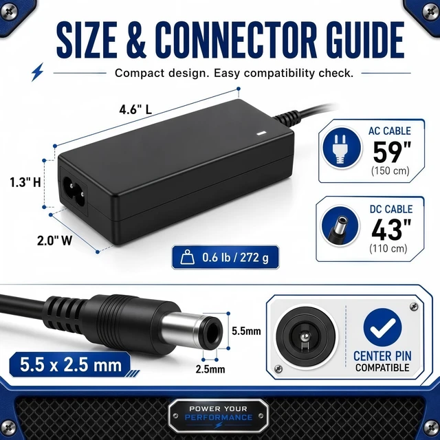 Alt view image 5 of 5 - 13V 4A 52W Replacement AC Adapter for Roland PSB-12U