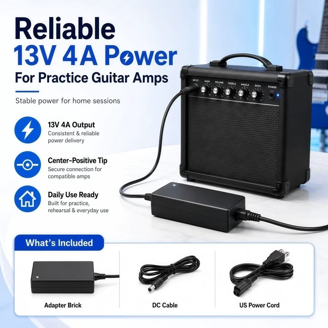 Alt view image 3 of 5 - 13V 4A 52W Replacement AC Adapter for Roland PSB-12U