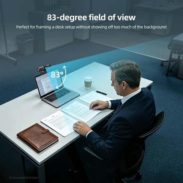 Alt view image 3 of 5 - 4K Webcam with Windows Hello, Facial Recognition, Log-on with Windows hello