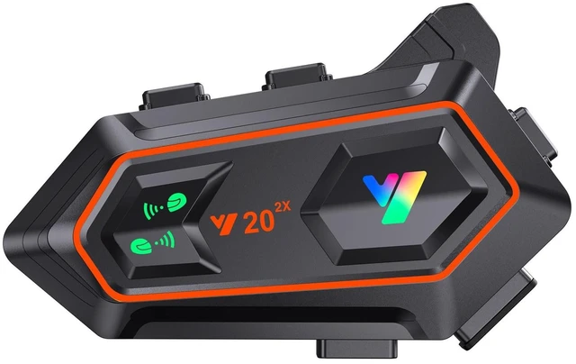 Main image of BTQILEYOO Y20-2X Motorcycle Helmet Bluetooth Headset, Flash Color RGB Lighting Effect, Bluetooth 5.3 Headphone, Smart Noise Reduction, HiFi Level Sound Quality, IPX6, Compatible with All Helmets