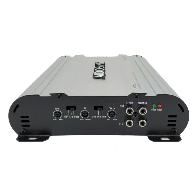 Alt view image 2 of 5 - Audiobank P802 2-Channel 800W Car Audio Stereo Amplifier - Bridgeable Class A/B, 2 Ohm Stable, Aluminum Heatsink, Remote Turn-On, Thermal & Short Protection