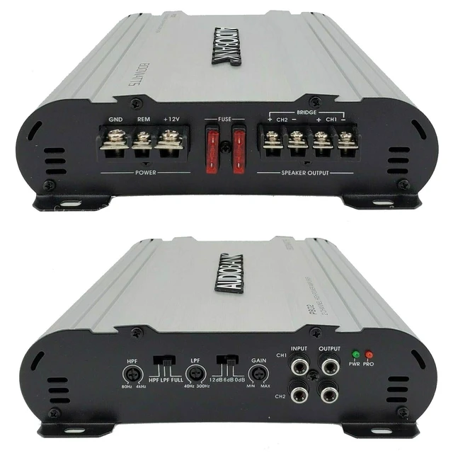 Alt view image 4 of 5 - Audiobank P802 2-Channel 800W Car Audio Stereo Amplifier - Bridgeable Class A/B, 2 Ohm Stable, Aluminum Heatsink, Remote Turn-On, Thermal & Short Protection
