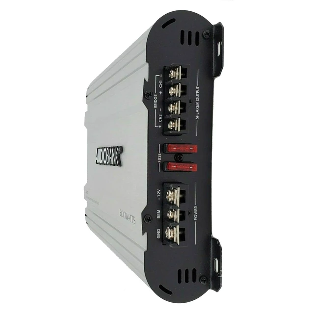 Alt view image 5 of 5 - Audiobank P802 2-Channel 800W Car Audio Stereo Amplifier - Bridgeable Class A/B, 2 Ohm Stable, Aluminum Heatsink, Remote Turn-On, Thermal & Short Protection