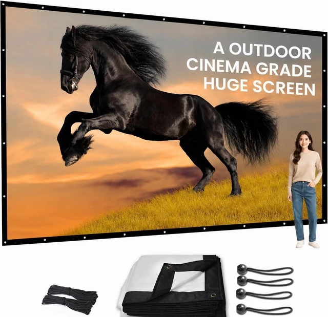 Main image of IOLIEO 300 Inch Projector Screen, Foldable White Outdoor Movie Screen 16:11