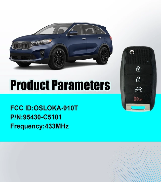 Alt view image 3 of 5 - Remote2program Proximity Smart Keyless Entry Remote Control DIY Key Fob Replacement for 2016-2020 Kia Sorento OSLOKA-910T (No Locksmith Program kit/OSLOKA-910T)