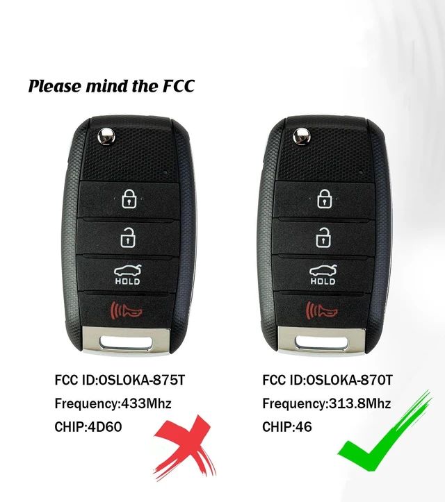 Alt view image 4 of 5 - Remote2program Proximity Smart Keyless Entry Remote Control DIY Key Fob Replacement for 2016-2020 Kia Sorento OSLOKA-910T (No Locksmith Program kit/OSLOKA-910T)