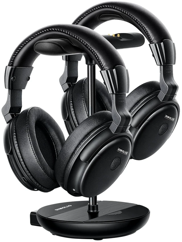 Main image of SIMOLIO Dual Wireless TV Headphones, Volume Boosted Headsets for Seniors