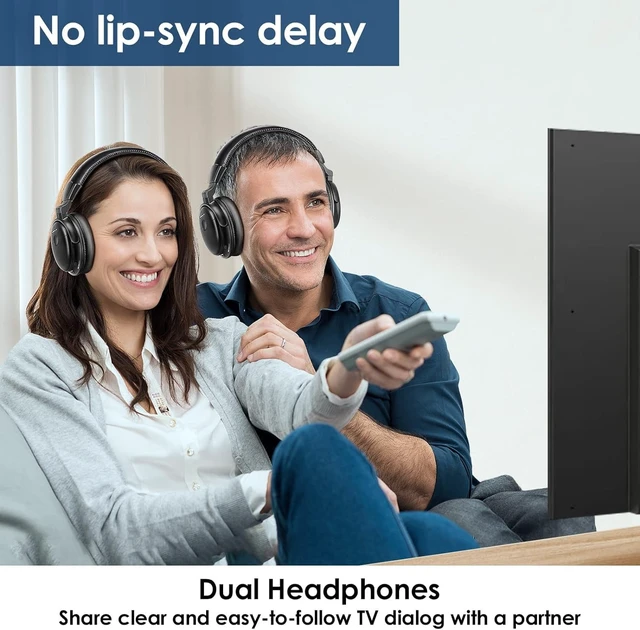 Alt view image 2 of 5 - SIMOLIO Dual Wireless TV Headphones, Volume Boosted Headsets for Seniors