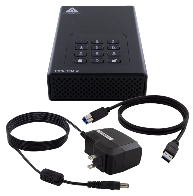 Alt view image 5 of 5 - Apricorn 4TB Aegis Desktop Padlock FIPS 140-2 Validated 256-Bit Encrypted Hard Drive (ADT-3PL256F-4000)