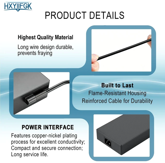 Alt view image 4 of 5 - 240W Charger Compatible with ASUS TUF ROG Zephyrus Strix Gaming Notebooks