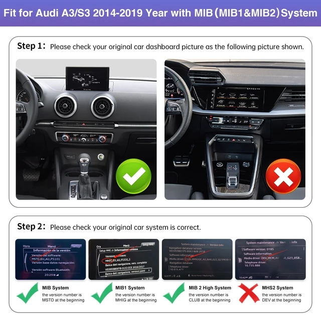 Alt view image 2 of 5 - Road Top 12.3" CarPlay Screen for Audi A3/S3 with MIB System (2014-2019)