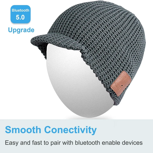 Alt view image 3 of 5 - Bluetooth Beanie Hat,Rotibox Winter Stylish Cap with Wireless Bluetooth Headphone Headset Earphone Music Audio Hands-free Phone Call for Outdoor Sports Fitness Exercise Workout Skiing Snowboard