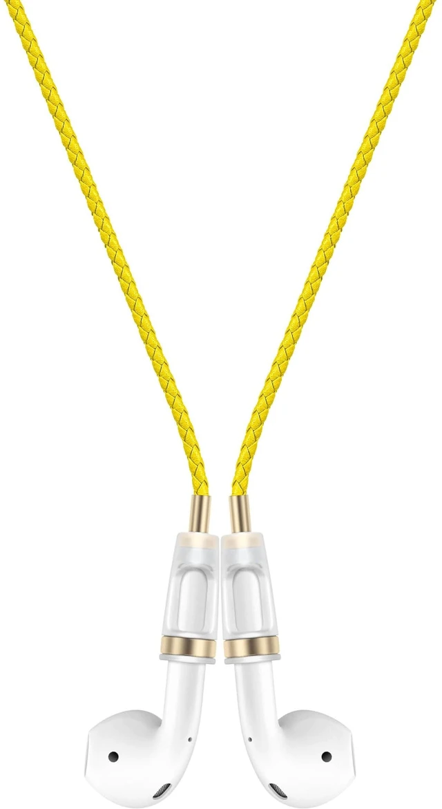 Main image of Lawonda Anti-Lost Neck Strap for Airpods, PU Leather Strong Magnetic Necklace Holder String, Compatible with AirPods 1&2 /3rd /Pro/Pro 2 Yellow Gold