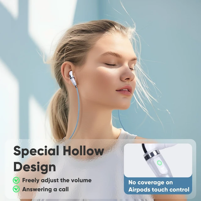 Alt view image 4 of 5 - Lawonda Anti-Lost Neck Strap for Airpods, PU Leather Strong Magnetic Necklace Holder String, Compatible with AirPods 1&2 /3rd /Pro/Pro 2 Yellow Gold