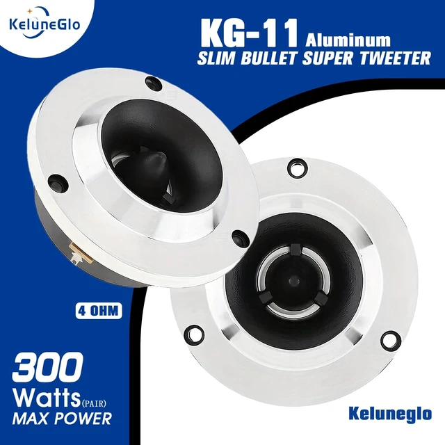 Alt view image 2 of 5 - Keluneglo KG-11 Aluminum Super Bullet Tweeters (3.5-inch) 300W Max Power, 4-Ohm Impedance, 105dB Sensitivity, 1-Inch Voice Coil Professional-Grade 3.5-Inch Car Audio Bullet Tweeters (Pair)