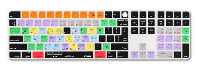 Alt view image 4 of 5 - XSKN Ableton Live Shortcut Keyboard Cover for Mac Studio Magic Keyboard with Touch ID and Numeric Keypad A2520