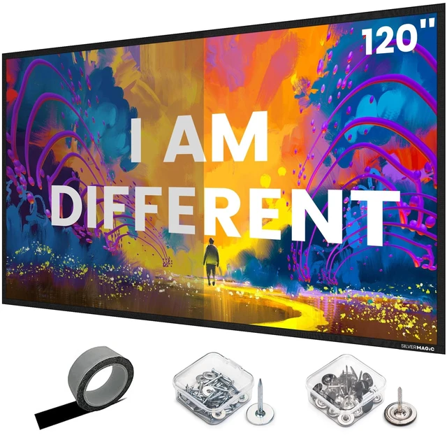 Main image of ALR Projector Screen Material for Standard Throw- for DIY Frame or Wall Mounted - High Contrast 70% ALR High Brightness 2.7X Gain - 120 inch 16:9 Gray Screen - by SilverMagic