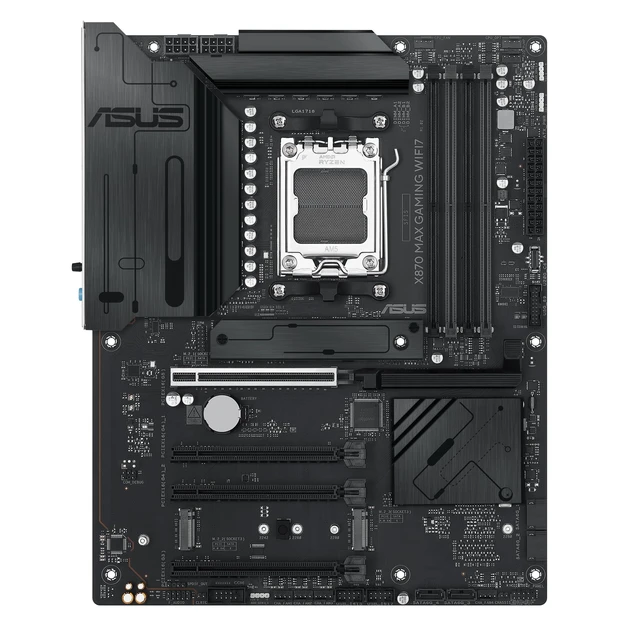 Alt view image 2 of 5 - ASUS X870 MAX Gaming WIFI7 AMD AM5 ATX Motherboard, 12+2+1 80A DrMOS, DDR5, PCIe 5.0 x16 Q-Release, 3X M.2, Wi-Fi 7 Q-Antenna, 2.5Gb LAN, USB4 Type-C, USB-C 20Gbps, BIOS Flashback, Aura Sync